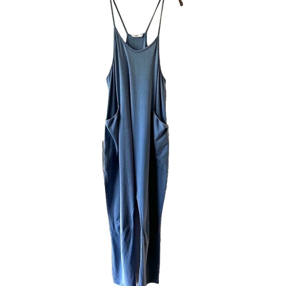 Talulah S Small Blue Harem Jumpsuit Spaghetti Strap Racerback Pockets - Picture 3 of 11